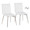 Mason Contemporary Upholstered Chair in Brushed Stainless Steel and White Faux Leather- Set of 2 — pair view