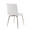 Mason Contemporary Upholstered Chair in Brushed Stainless Steel and White Faux Leather- Set of 2 — rear three-quarter view