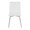 Mason Contemporary Upholstered Chair in Brushed Stainless Steel and White Faux Leather- Set of 2 — front view