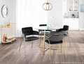 Napoli accent chairs & seating in Gold Metal, Black Velvet