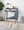 Pebble Contemporary Chair in Gold Steel and Blue Fabric- Set of 2 — lifestyle photo 2