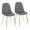 Pebble Contemporary Chair in Gold Steel and Charcoal Fabric- Set of 2 — pair view