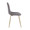 Pebble Contemporary Chair in Gold Steel and Charcoal Fabric- Set of 2 — side view