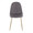 Pebble Contemporary Chair in Gold Steel and Charcoal Fabric- Set of 2 — front view