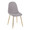 Pebble Contemporary Chair in Gold Steel and Light Grey Fabric- Set of 2 — product view