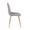 Pebble Contemporary Chair in Gold Steel and Light Grey Fabric- Set of 2 — side view