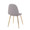 Pebble Contemporary Chair in Gold Steel and Light Grey Fabric- Set of 2 — rear three-quarter view