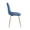 Pebble Contemporary Chair in Gold Steel and Blue Velvet- Set of 2 — side view