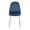 Pebble Contemporary Chair in Gold Steel and Blue Velvet- Set of 2 — front view