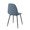 Pebble accent chairs & seating in Black Steel, Blue Fabric, back and side view, featuring metal design
