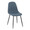Pebble Contemporary Chair in Black Steel and Blue Fabric- Set of 2 — product view