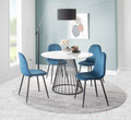 Pebble accent chairs & seating in Black Steel, Blue Velvet, featuring metal design