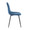 Pebble Contemporary Chair in Black Steel and Blue Velvet- Set of 2 — side view