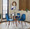Pebble Contemporary Chair in Walnut Metal and Blue Velvet- Set of 2 — lifestyle photo 3