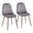 Pebble Contemporary Chair in Walnut Metal and Grey Velvet- Set of 2 — pair view