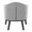 Ahoy accent chair in Black Wood, Grey Fabric, back view, featuring wood frame