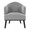 Ahoy accent chair in Black Wood, Grey Fabric, front view, featuring wood frame