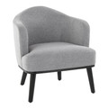 Ahoy Mid-Century Modern Accent Chair in Black Wood and Grey Fabric — product view