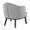 Ahoy Mid-Century Modern Accent Chair in Black Wood and Grey Fabric — rear three-quarter view