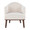 Ahoy accent chair in Walnut Wood, Cream Fabric, front view, featuring wood frame