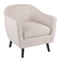 Rockwell Mid-Century Modern Accent Chair in Cream Fabric — product view