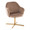 Buena Contemporary Swivel Accent Chair in Chrome Gold Metal and Brown Velvet — product view