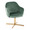 Buena Contemporary Swivel Accent Chair in Chrome Gold Metal and Green Velvet — product view
