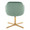 Buena Contemporary Swivel Accent Chair in Chrome Gold Metal and Green Velvet — back view