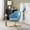 Buena Contemporary Swivel Accent Chair in Chrome Gold Metal and Light Blue Velvet — lifestyle photo 1