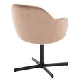 Buena accent chair in Black Metal, Brown Velvet, back and side view, featuring swivel