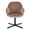 Buena Contemporary Swivel Accent Chair in Black Metal and Brown Velvet — front view