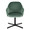 Buena accent chair in Black Metal, Green Velvet, front view, featuring swivel