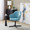 Buena accent chair in Black Metal, Light Blue Velvet, featuring swivel