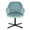 Buena accent chair in Black Metal, Light Blue Velvet, front view, featuring swivel