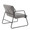 Casper Industrial Arm Chair in Black Steel and Grey Noise Fabric — rear three-quarter view