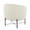 Chloe accent chair in Black Metal, White Sherpa, back and side view, featuring upholstered seat