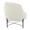 Chloe accent chair in Black Metal, White Sherpa, side view, featuring upholstered seat