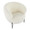 Chloe accent chair in Black Metal, White Sherpa, top view, featuring upholstered seat