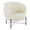 Chloe Contemporary Accent Chair in Black Metal and White Sherpa Fabric — product view