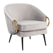 Claire Contemporary/Glam Black Steel and Silver Velvet with Gold Steel Accents — product view