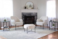 Daniella accent chair in Black Metal, Cream Fabric