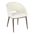 Renee Contemporary Chair in Copper Metal Legs with Cream Velvet — product view