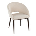 Renee Contemporary Chair in Copper Metal and Cream Noise Fabric — product view
