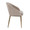 Renee Upholstered Contemporary Chair in Gold Metal and Light Brown Fabric — side view
