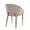 Renee Upholstered Contemporary Chair in Gold Metal and Light Brown Fabric — rear three-quarter view