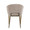 Renee Upholstered Contemporary Chair in Gold Metal and Light Brown Fabric — back view