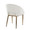 Renee Upholstered Contemporary Chair in Gold Metal and Off-white Fabric — rear three-quarter view