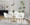 Renee Upholstered Contemporary Chair in Gold Metal and Off-white Fabric — lifestyle photo 1