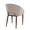 Renee Upholstered Contemporary Chair in Walnut Metal and Light Brown Fabric — rear three-quarter view