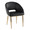 Renee Upholstered Contemporary Chair in Gold Metal and Black Faux Leather — product view